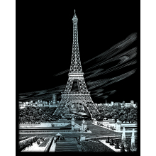                             Škrábací obrázek stříbrný - Eiffelova věž                        