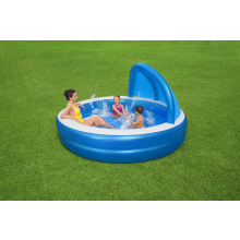                             BESTWAY 54337 - Nafukovací bazén s protisluneční střechou Summer Days 241 x 140 cm, kulatý                        