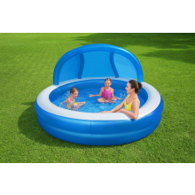                             BESTWAY 54337 - Nafukovací bazén s protisluneční střechou Summer Days 241 x 140 cm, kulatý                        