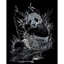                             Škrábací obrázek stříbrný PANDA                        