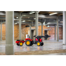                             FALK Šlapací traktor 2020M Supercharger s nakladačem a vlečkou-červený                        