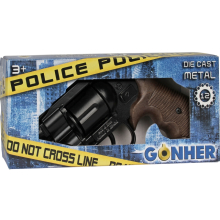                             Policejní revolver Gold colection černý kovový 12 ran                        