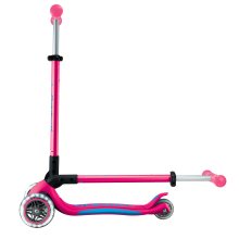                             Globber Dětská tříkolová koloběžka Primo Foldable Plus- svítící kola - tmavě růžová                        