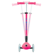                             Globber Dětská tříkolová koloběžka Primo Foldable Plus- svítící kola - tmavě růžová                        