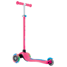                             Globber Dětská tříkolová koloběžka Primo Plus V2 - svítící kola - tmavě růžová                        