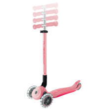                             Globber Dětská tříkolová koloběžka Primo Foldable Plus- svítící kola - světle růžová                        