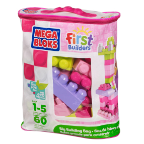 Mega Bloks Kostky v plastovém pytli holky, 60 kostek