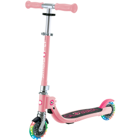 Globber Dětská skládací koloběžka Junior - svítící kola - světle růžová