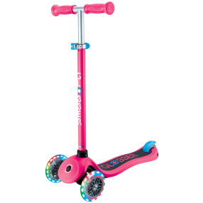 Globber Dětská tříkolová koloběžka Primo - svítící kola - růžová