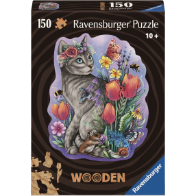 Ravensburger Dřevěné puzzle Kouzelná kočka 150 dílků