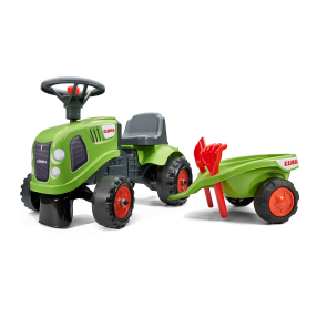 FALK Odrážadlo 212C Traktor Claas s volantem a valníkem zelené