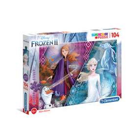 Clementoni 20163 - Puzzle Supercolor Glitter 104 Frozen 2