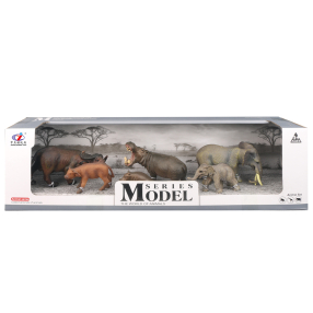 Epee Sada Model Svět zvířat buvoli, hroši a sloni, máma + mládě