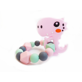KidPro - Silikonové kousátko: Dino růžový