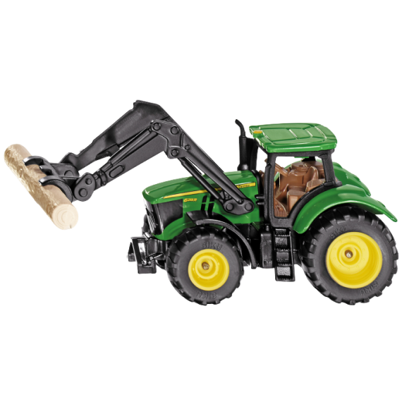 Siku Blister - Traktor John Deere s uchopovačem klád                    