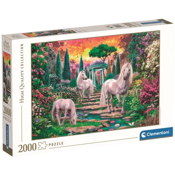 Clementoni 32575 - Puzzle 2000 Klasičtí zahradní jednorožci                    