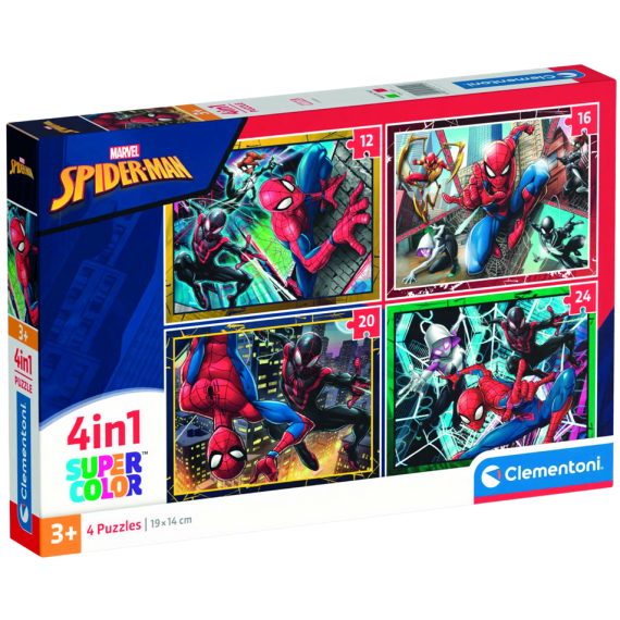 Clementoni 21515 - Puzzle 4v1 Marvel Spider-Man (12+16+20+24 dílků)                    