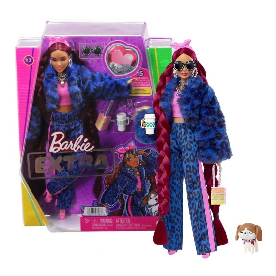 Barbie Extra - Modrá Teplákovka s leopardím vzorem                    