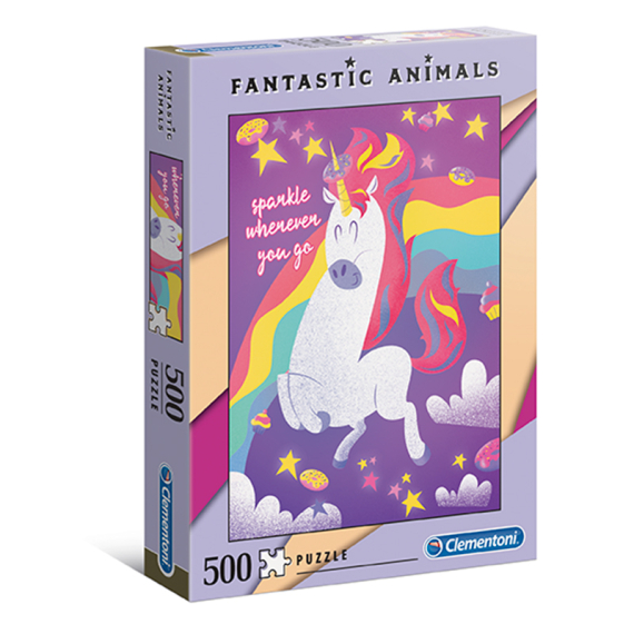 Clementoni 35066 - Puzzle Fantastic Animals 500 jednorožec                    