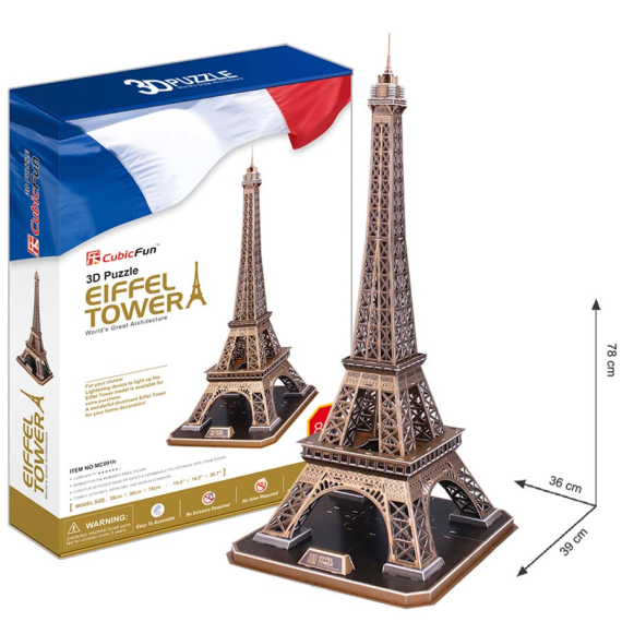CubicFun - Puzzle 3D Eiffelova vež - 82 dílků                    