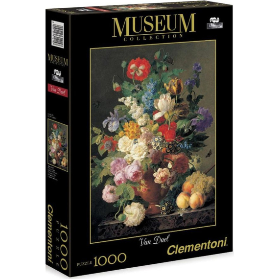 Clementoni 31415 - Puzzle Museum 1000 Van Dael- Vaso di fiori                    