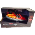 R/C Rychlostní Člun Velocity 1:16 2.4 GHz - Červený Plamen