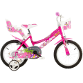 DINO Bikes - Dětské kolo 14" - Růžové 2017