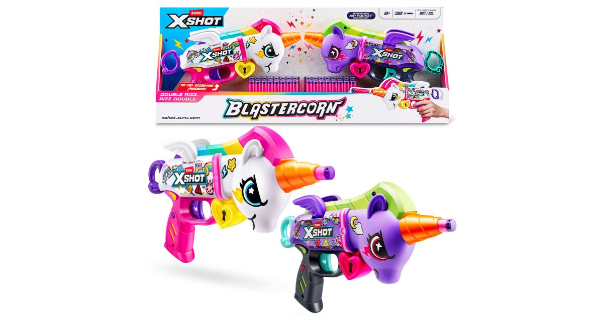 X-SHOT Blastercorn Series 1 Unicorn Blaster (2 pistole, 32 nábojů ...