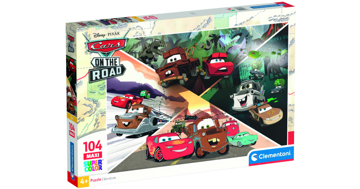 Clementoni - Puzzle Maxi 104 Disney Disney Pixar CARS: Auta na cestách ...