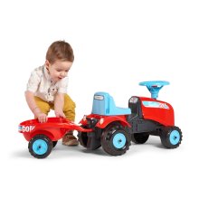                             FALK Odstrkovadlo traktor Go Farm červené s volantem a valníkem                        