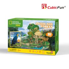                             CubicFun - Puzzle 3D National Geographic - Amazonský deštný prales - 67 dílků                        