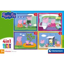                             Clementoni - Puzzle 4v1 Prasátko Peppa na cestách (12+16+20+24 dílků)                        
