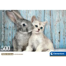                             Clementoni - Puzzle 500 Kočka a zajíček                        