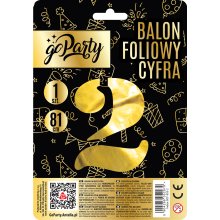                             Fóliový balónek Číslo 2 - zlatý 81 cm                        