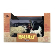                             BALULU - Herní set Pštros, Krocan nebo Osel s figurkou a ohradou, 4 druhy                        