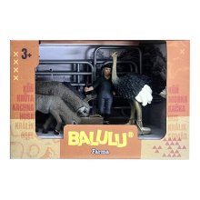                             BALULU - Herní set Pštros, Krocan nebo Osel s figurkou a ohradou, 4 druhy                        