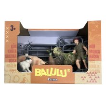                             BALULU - Herní set Prasátko a ovce s farmářem a ohradou, 2 druhy                        