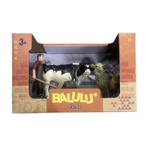                             BALULU - Herní set Kráva a hospodářská zvířata s farmářem, 2 druhy                        