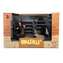                             BALULU - Herní set Drůbež a drobné zvířectvo s figurkou a ohradou, 3 druhy                        