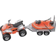                             CITY SERVICE CAR - 1:16 Čtyřkolka s přívěsem - nafukovací člun                        