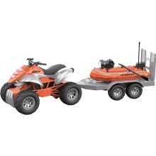                             CITY SERVICE CAR - 1:16 Čtyřkolka s přívěsem - nafukovací člun                        