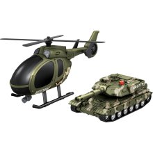                             CITY SERVICE CAR - 1:14 Vojenský set vrtulník + tank                        