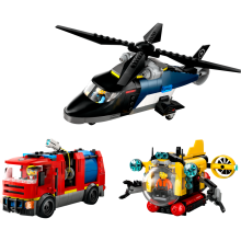                             LEGO® City 60462 Remix: Helikoptéra, hasičský vůz a ponorka                        