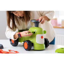                             FALK Odrážedlo a chodítko 2v1 Traktor Claas světle zelený s volantem                        