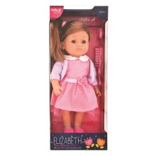                             Dolls World - Módní panenka Elizabeth brunetka s doplňky 36 cm                        