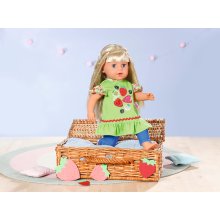                             Dolly Moda Šatičky a legíny s jahůdkami, 43 cm                        