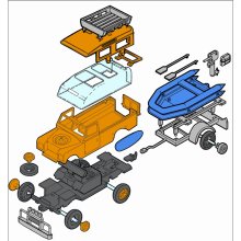                             Monti System 63 - Adriatic Adriatic Terénní auto s člunem 1:35                        
