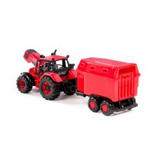                             Traktor Belarus s přívěsem pro živá zvířata 37 cm                        