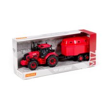                             Traktor Belarus s přívěsem pro živá zvířata 37 cm                        