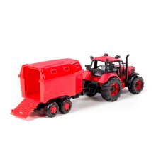                             Traktor Belarus s přívěsem pro živá zvířata 37 cm                        